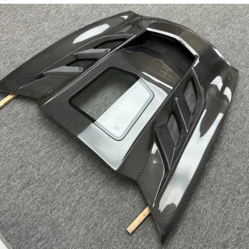 True Carbon Fiber Hood MRD Carbon Fiber Hood with Glass Hood Regular Style Carbon Fiber V2