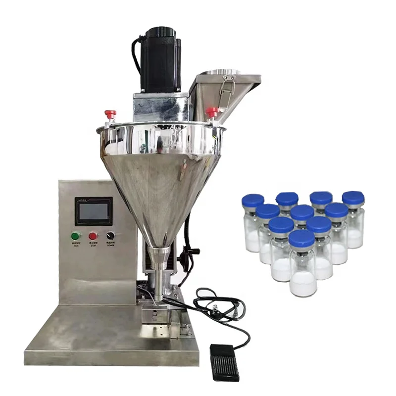 

Table Top Semi-automatic Small Jar Bottle Screw Powder Spices Filling Machine