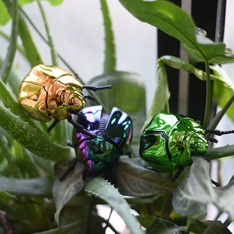 Clockwork Beetle Bionic Toys Creative Prankster Animated Insect Toy Model Scarab Beetle Children's Plastic Animals Wind Up Toy