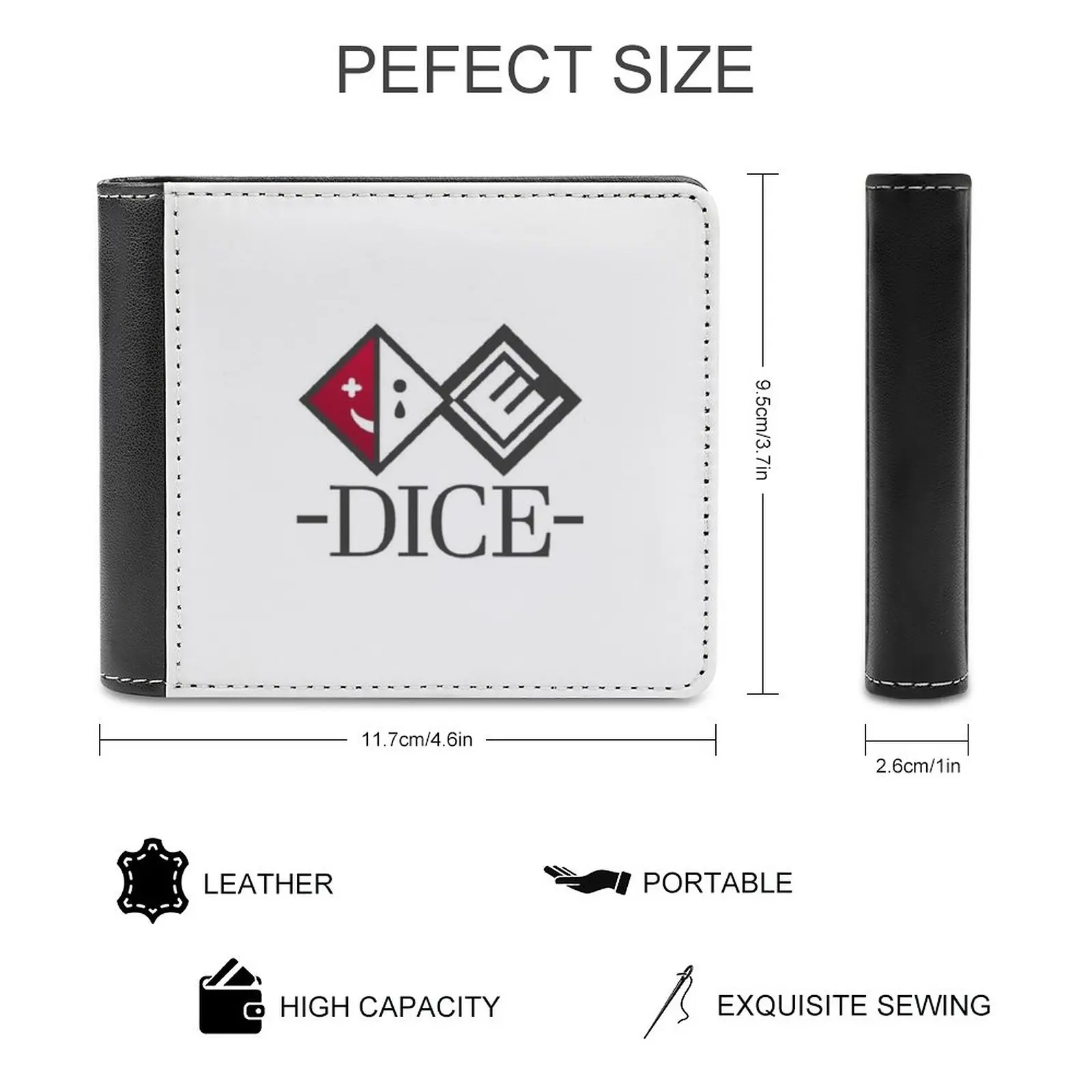 D.I.C.E. Logo Fashion Credit Card Wallet Leather Wallets Personalized Wallets For Men And Women Dice D I C E Ouma Oma Kokichi