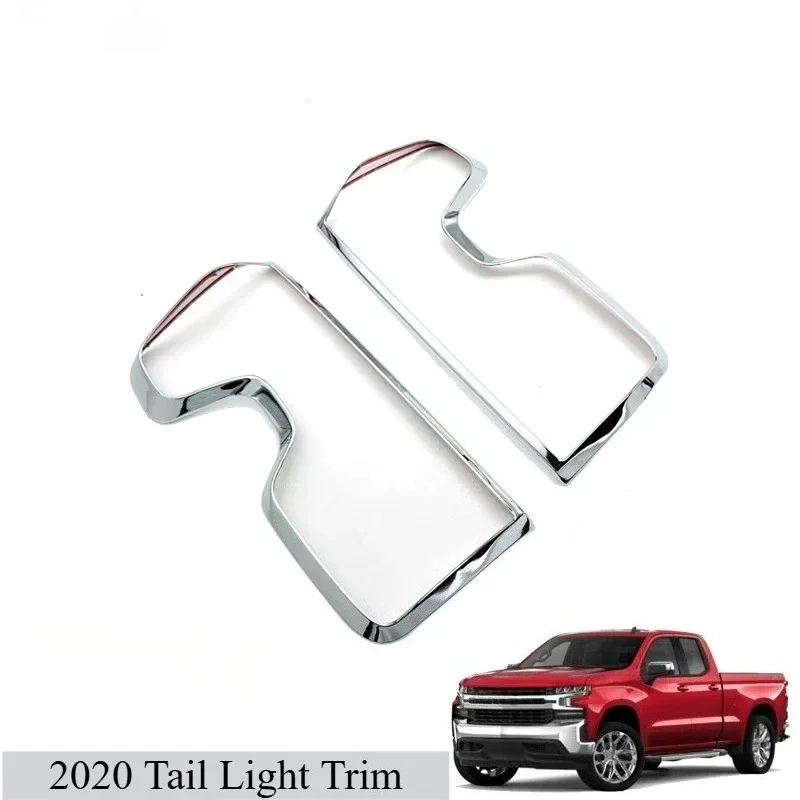 ABS Rear Lamp Frame No Drilling Self Adhesive Modification Accessories For Chevrolet Silverado1500 2020 Chrome Tail Light Trim