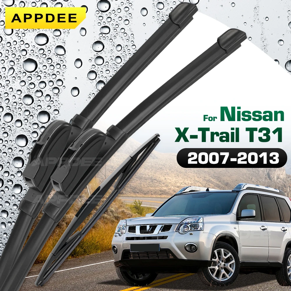 

Silicone & rubber Front & Rear Wiper Blades Set For Nissan X-Trail T31 2007 - 2013 Windshield Windscreen Window Brushes