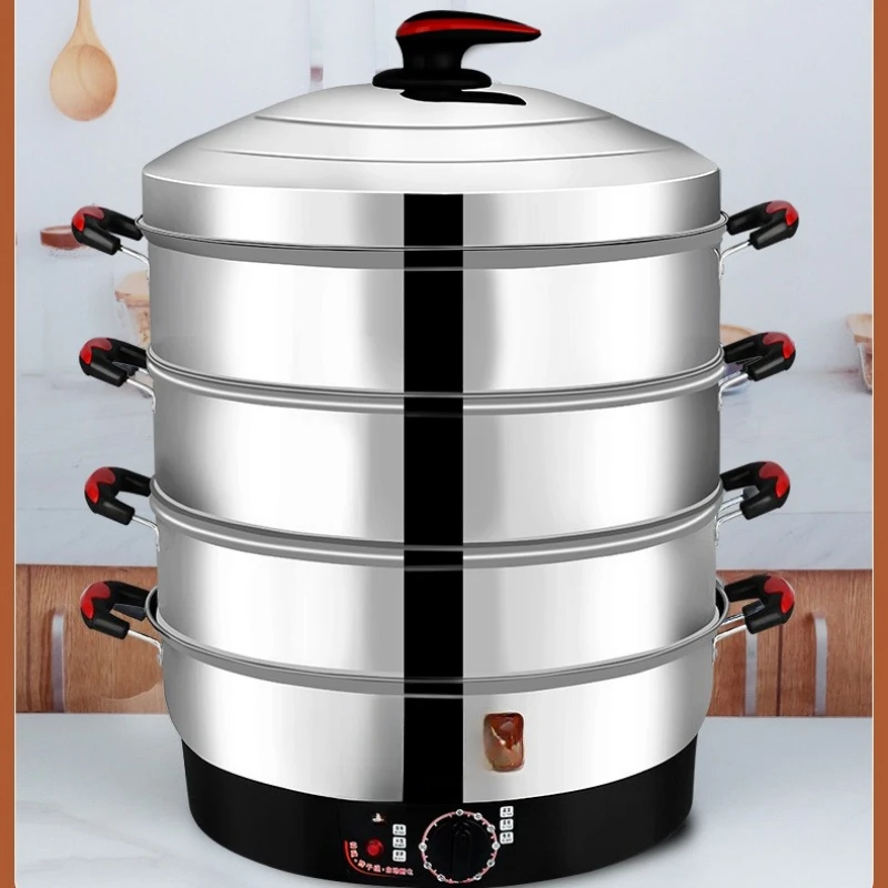 

Electric steamer, household, large capacity, multi-layer, electric steamer, multi-function, three layers, stainless steel