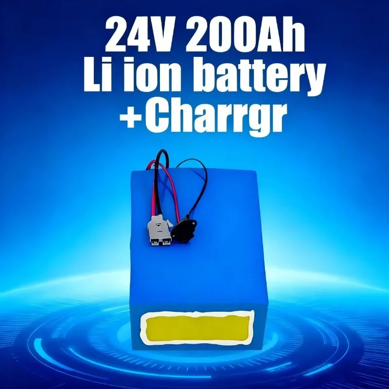 24V 200AH Lithium Ion Battery with Bluetooth BMS APP & 7S Configuration - Deep Cycle Li-Ion Battery for RV, Tricycle, Van, Boat,