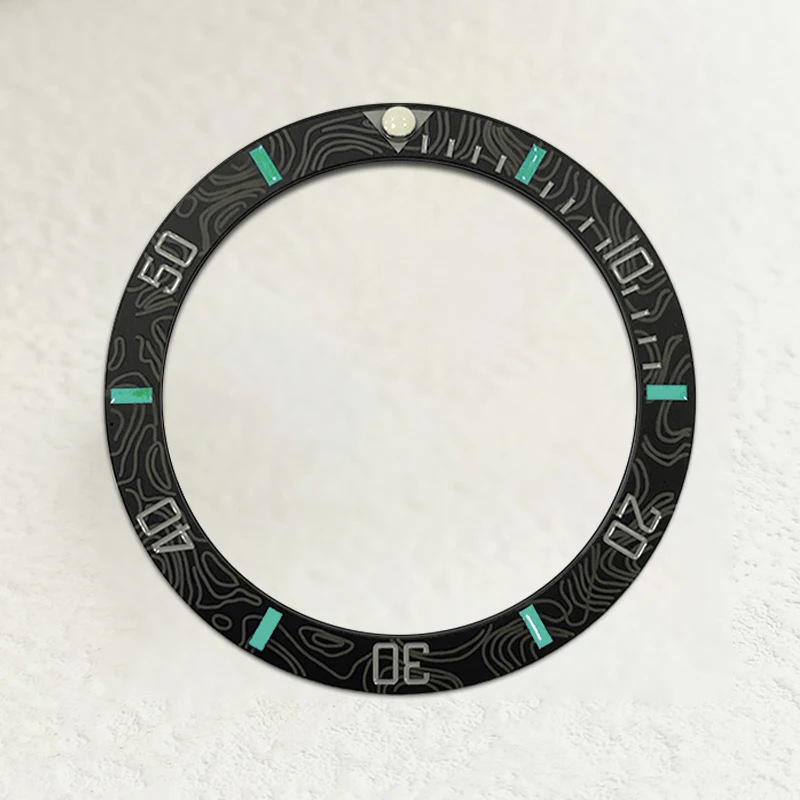 커브드 시계 베젤 탄소 섬유 세라믹 인서트 링, 38mm x 30.7mm, SKX007 SKX009 SRPD SUB NH35 NH36 시계 케이스에 적합, 수정 부품