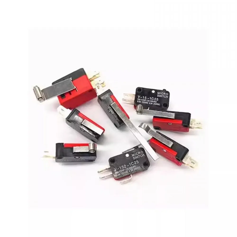 50PCS Micro Switch Travel Switch Limit Switch V-15 V-152 V-153 V-154 V-155 V-156-1c25 15A250V Momentary 1NO1NC Lever Roller