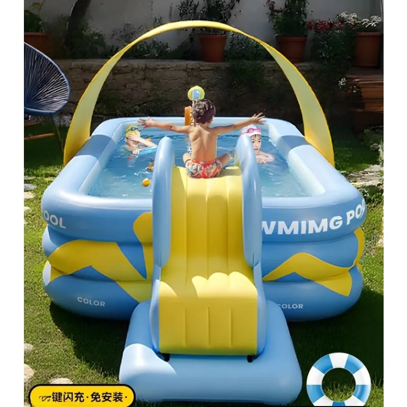 

Inflatable swimming pool Children's home Thickened slide Large outdoor family Adult Baby playing bucket