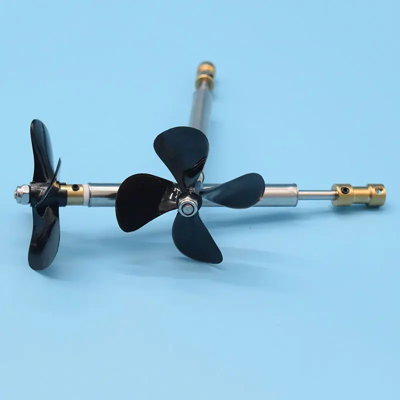 1 Pairs 4mm Boat Shaft Drive Shaft With Left and Right 4 Blades propeller +Brass coupler For Rc Baits Fishing Boat Trawler Boat