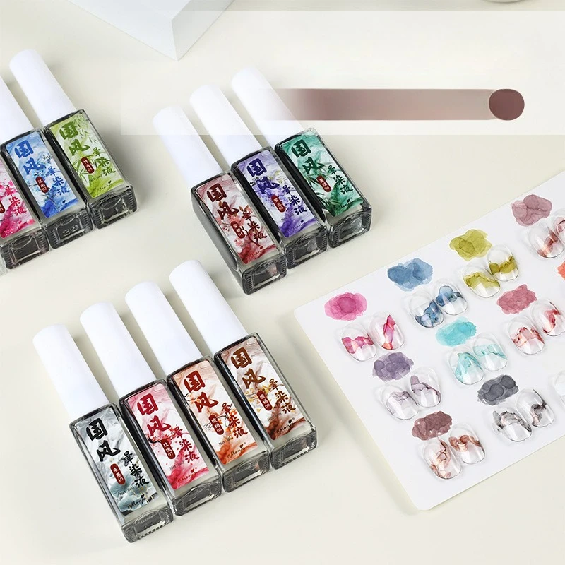 

11 Colors Nail Color Blooming Liquid Flower Gel Nail Polish Water Color DIY Marble Ink Natural Dry Easy To Apply Dyeing Gradient