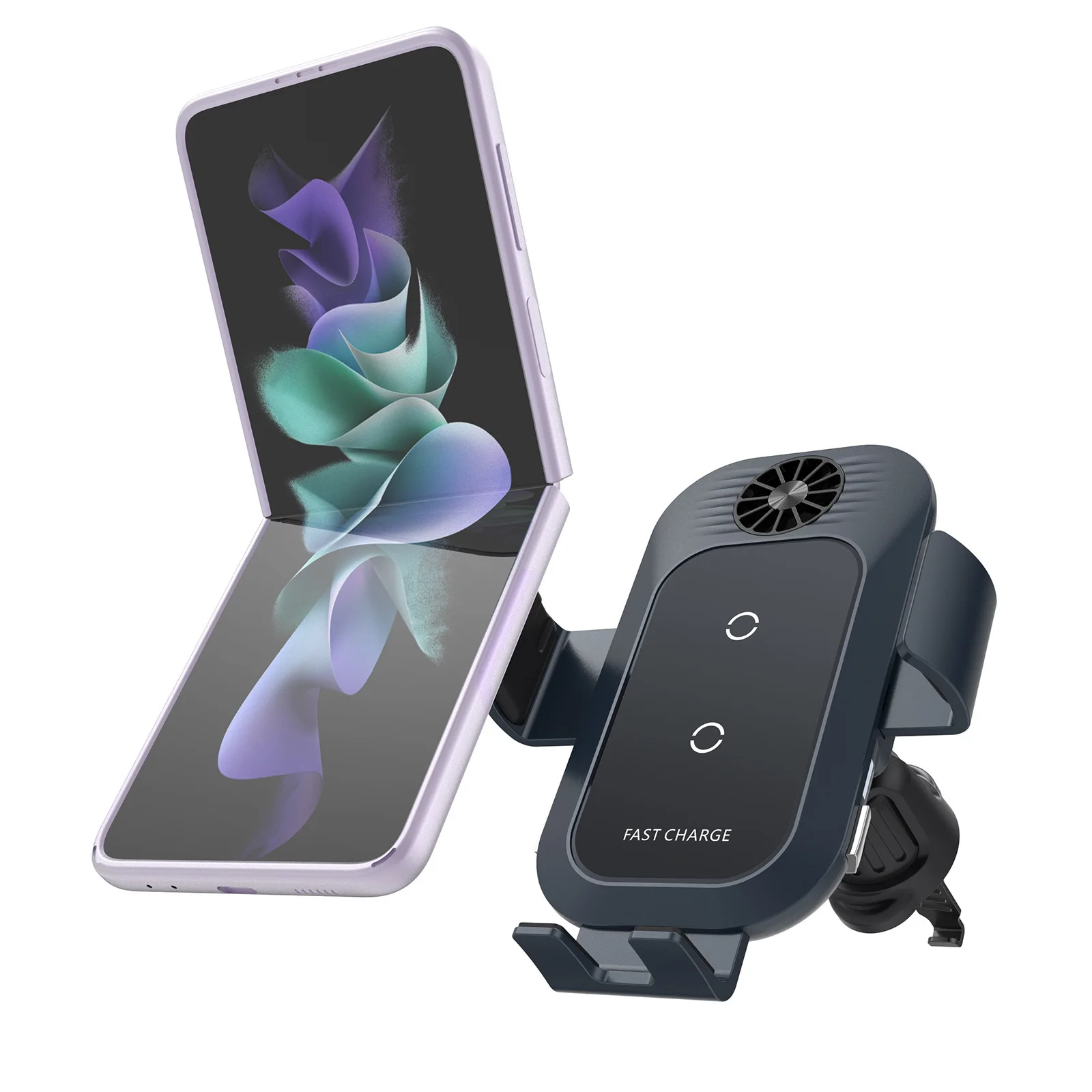 

Автомобильное зарядное устройство с двумя катушками для samsung zfilp 4 S23 S22, автомобильный держатель для телефона iPhone 14 15, быстрое зарядное устройство