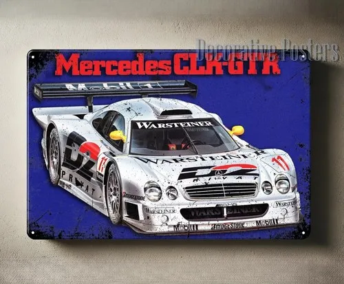 Clk-Gtr Racing Car Metal Poster Collectable  Sign