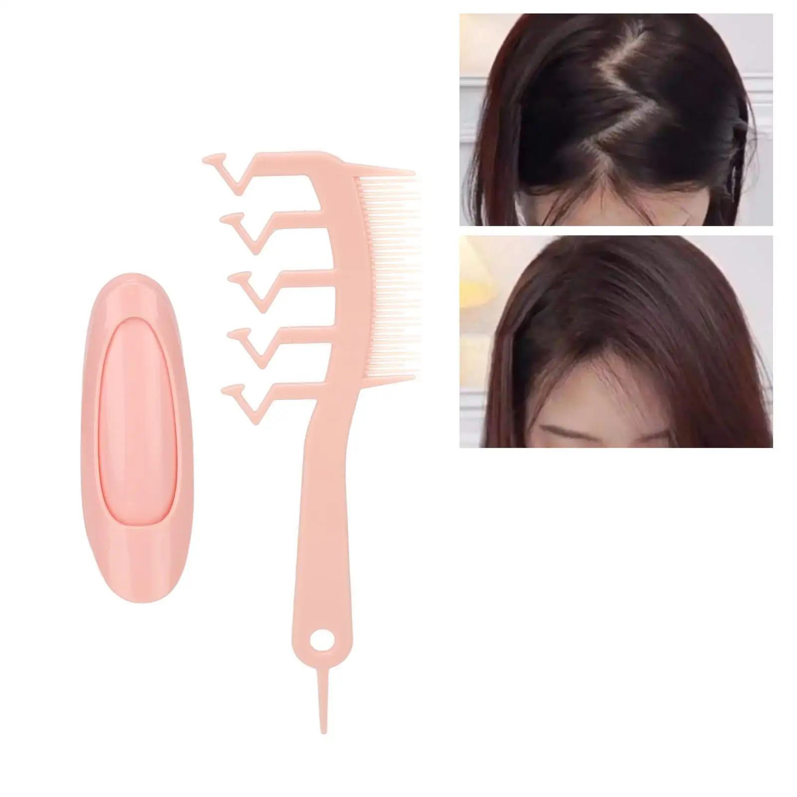 Práctico peine ligero con hendidura para el cabello con Clip de raíz para desenredar, herramienta portátil para el cabello para el hogar y peluqueros