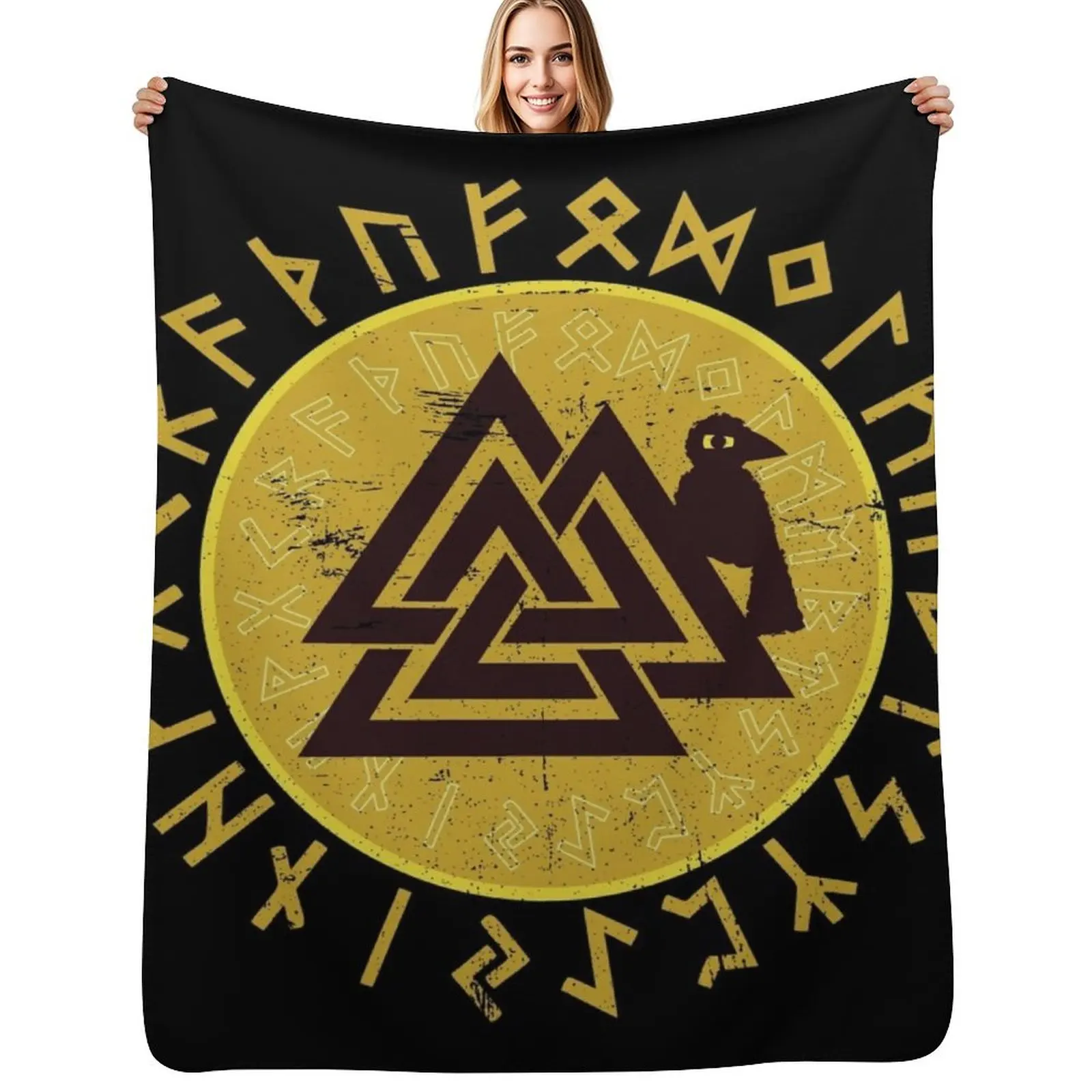 

Valknut Wotansknoten Wikinger Symbol Dreieick Throw Blanket Fade Resistant Durable Throw Blanket