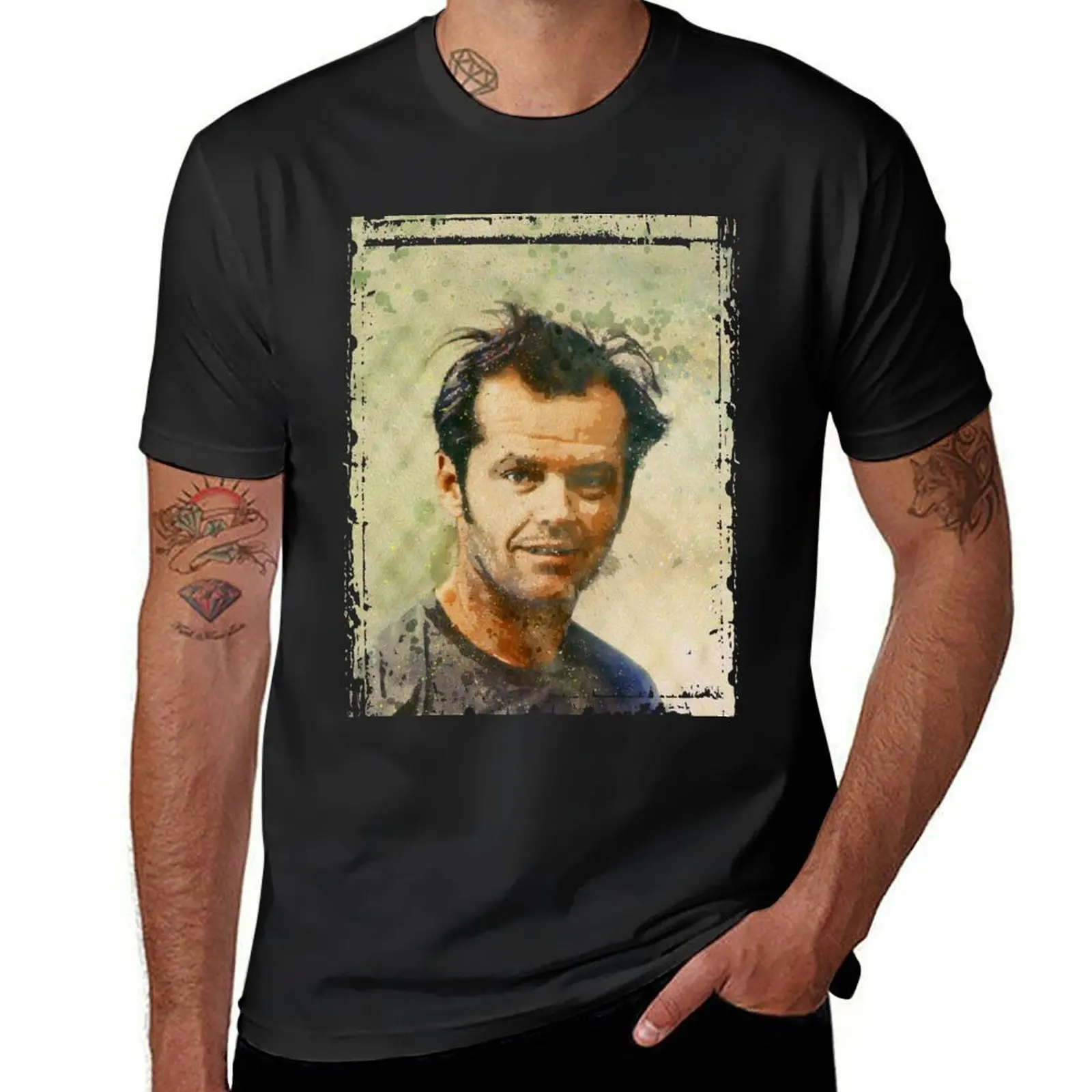 Jack Nicholson paint art T-Shirt Blouse plain sweat summer tops plain white t shirts men