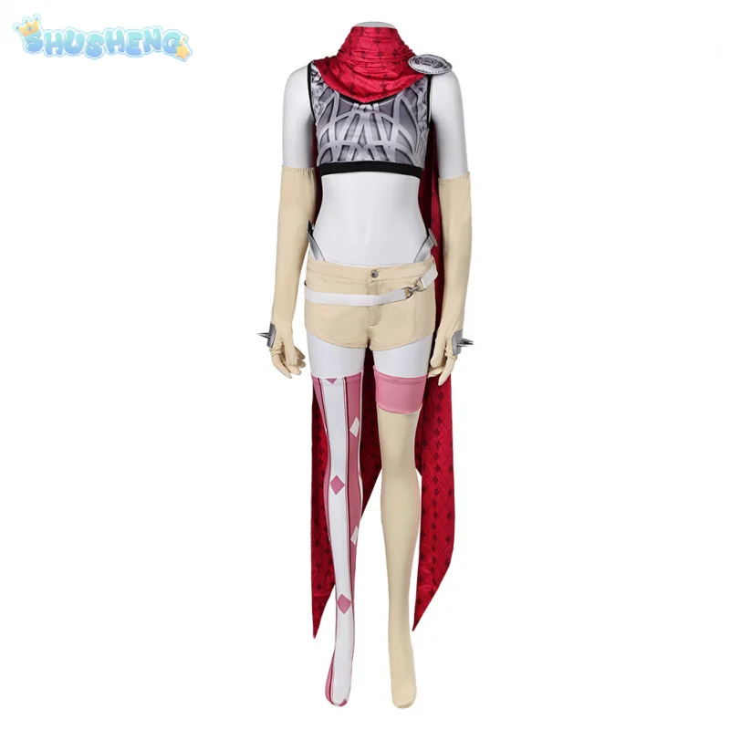 Metaphor: ReFantazio Catherine fighter Cosplay Bounty Hunter Costume Cloak Belt Glove Set Halloween Woman Man Full set Uniform