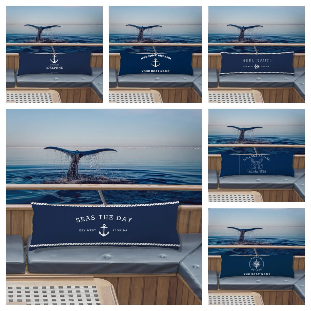 Custom Nautical Long Pillowcase Personalized Boat Name Anchor Design Decorative Cushion Cover for Couch Bed Home Decor 50X150