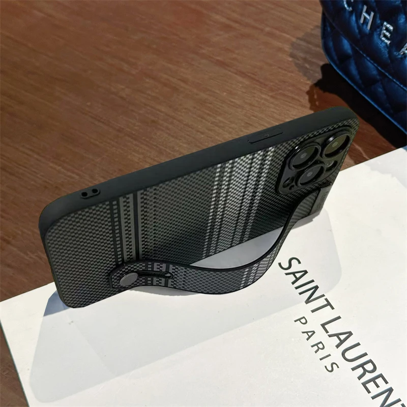

Carbon fiber Wrist Strap Holder Phone Case For Infinix ZERO40 30 8 Zero8 XNeo strap stand kevlar leather protection cover