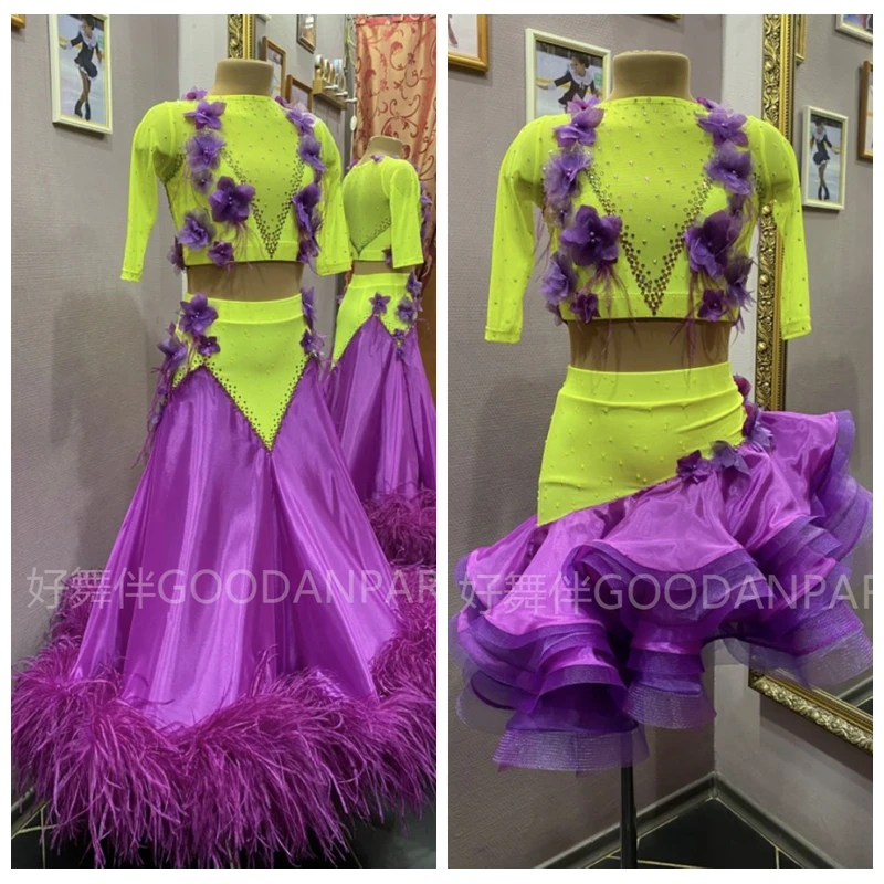 Vestido de baile de salón para mujer, trajes de baile de salón, ropa de Baile Estándar, vestido de baile latino estándar de competición