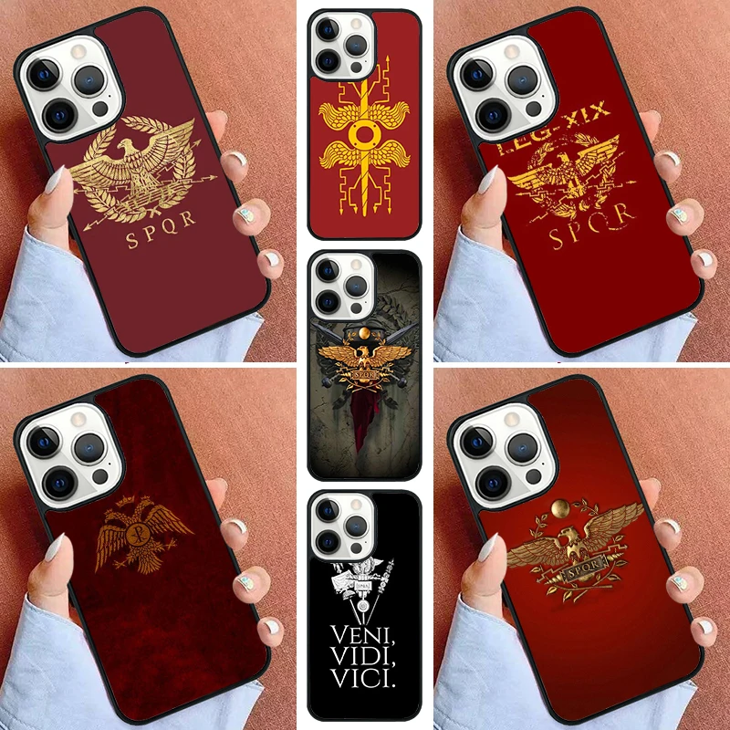 Roman Empire Legionary Shield Emblem Phone Case For iPhone 16 15 14 Pro 11 13 12 Mini Max SE 2020 6 7 8 Plus Cover Capa