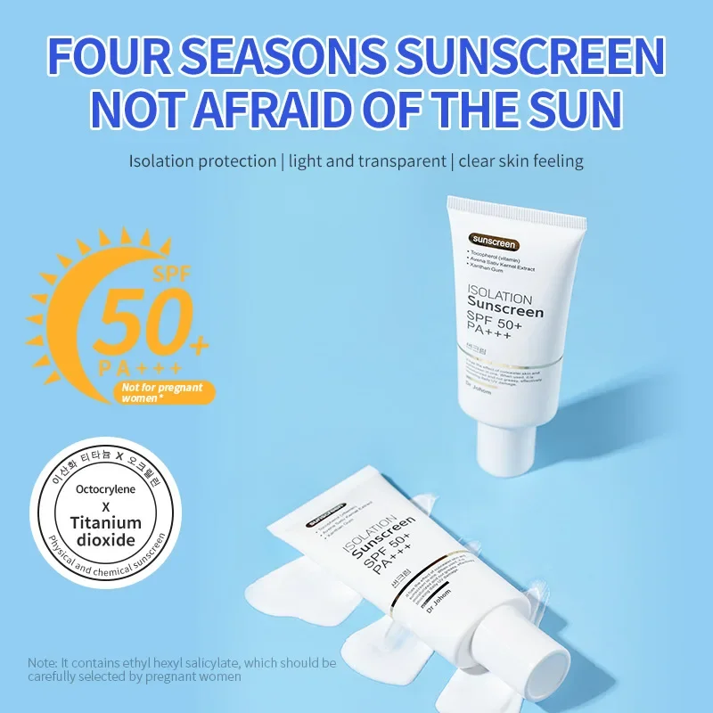 SPF 50 + crema solare crema di protezione solare a lunga durata e impermeabile idratante Non appiccicosa a prova di raggi ultravioletti per viso e corpo