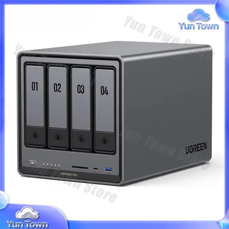 DXP4800 Plus 4 Bay Desktop NAS for Intel Pentium Gold 8505 5 Core CPU 4K 60Hz Network Attached Storage Diskless NAS Server