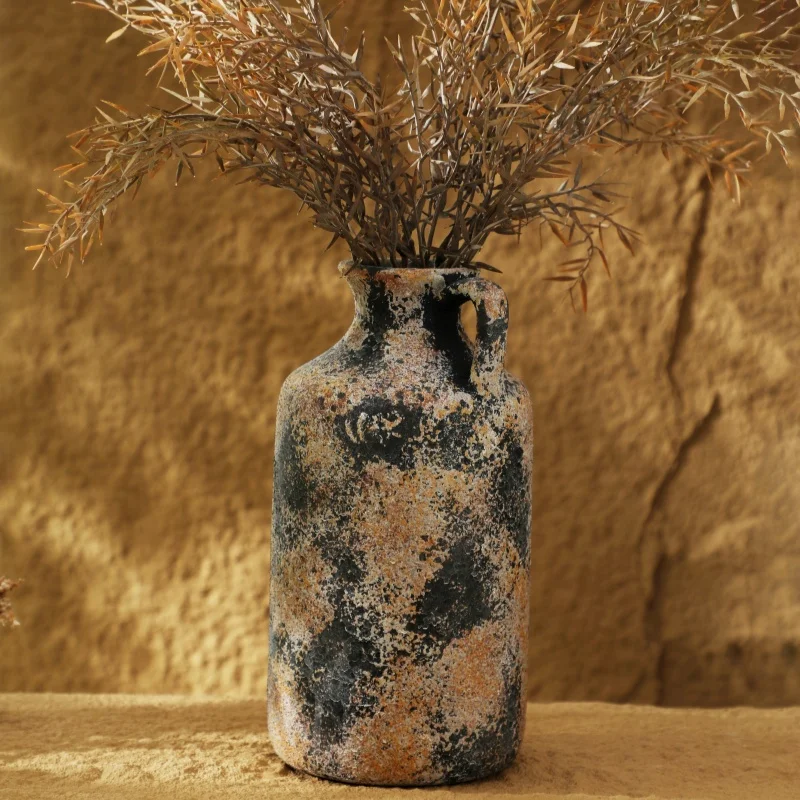 Ceramic Vase For Home Decoration 25.8CM High Flower Vases For Dried Flowers Vintage Style Ceramics & Pottery For Room