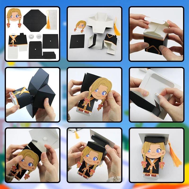 10 قطع من علبة هدايا حلوى التخرج - مثالية للاحتفالات التخرج وموسم التخرج وهدايا الحفلات والديكورات #3