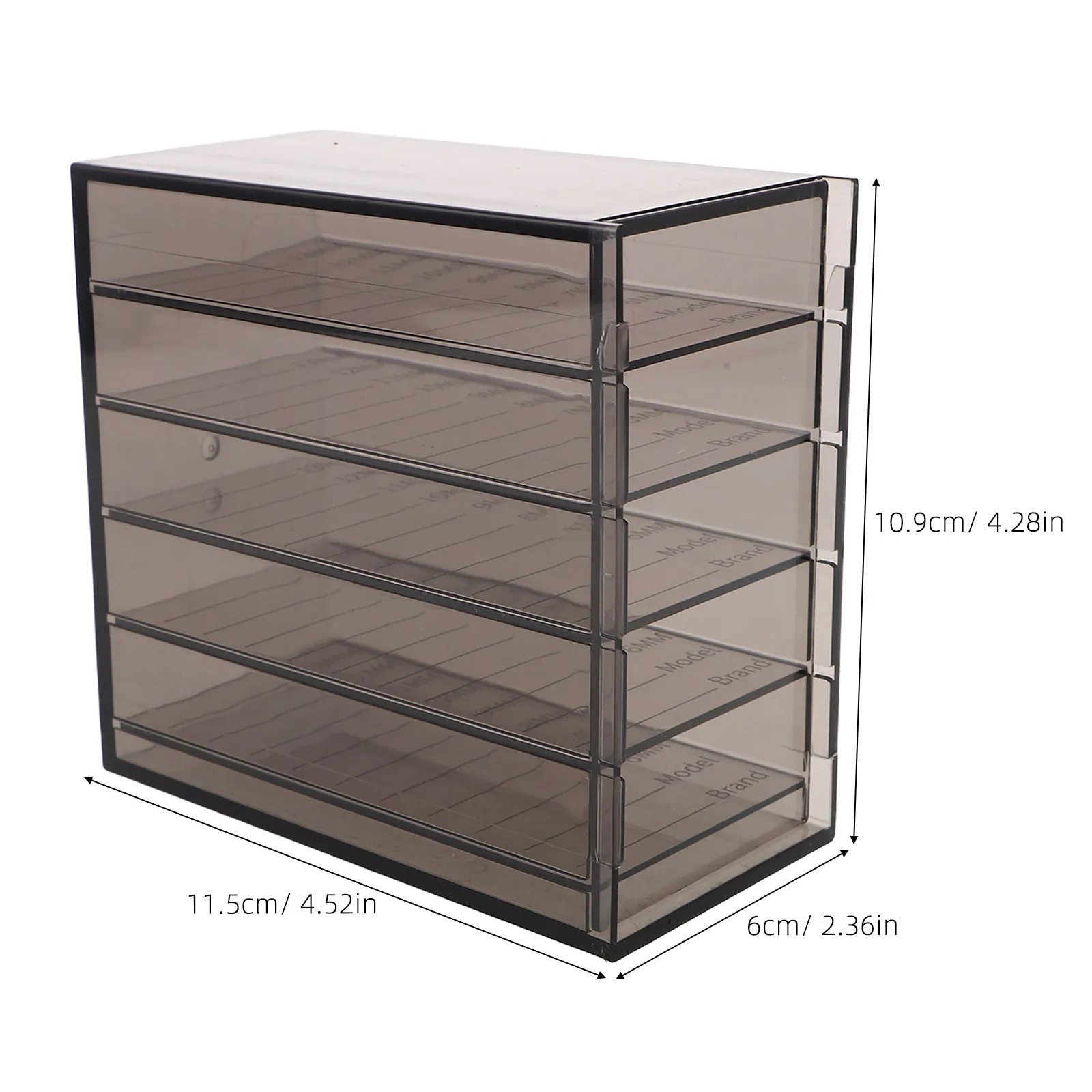 5 Layer Eyelash Case Translucent Black Portable Storage Organizer for Lash Extensions Tools False Eyelashes and Accessories