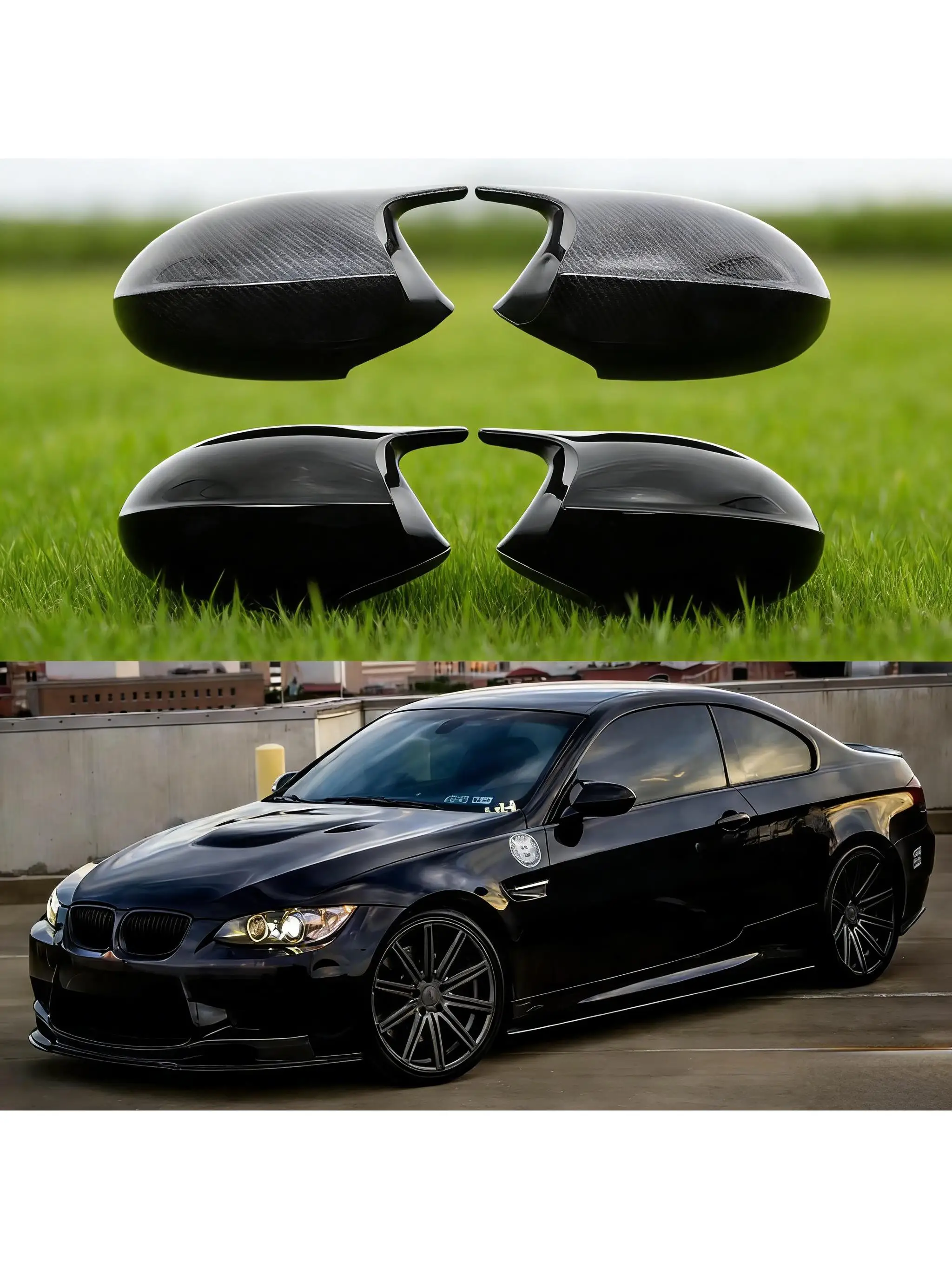 Zamienniki Osłon Lusterka Bocznego Wstecznego Do BMW E90 E91 E92 E93 E81 E87 E82 E88 Serii 3 1 M Akcesoria Włókno Węglowe Połysk — 2