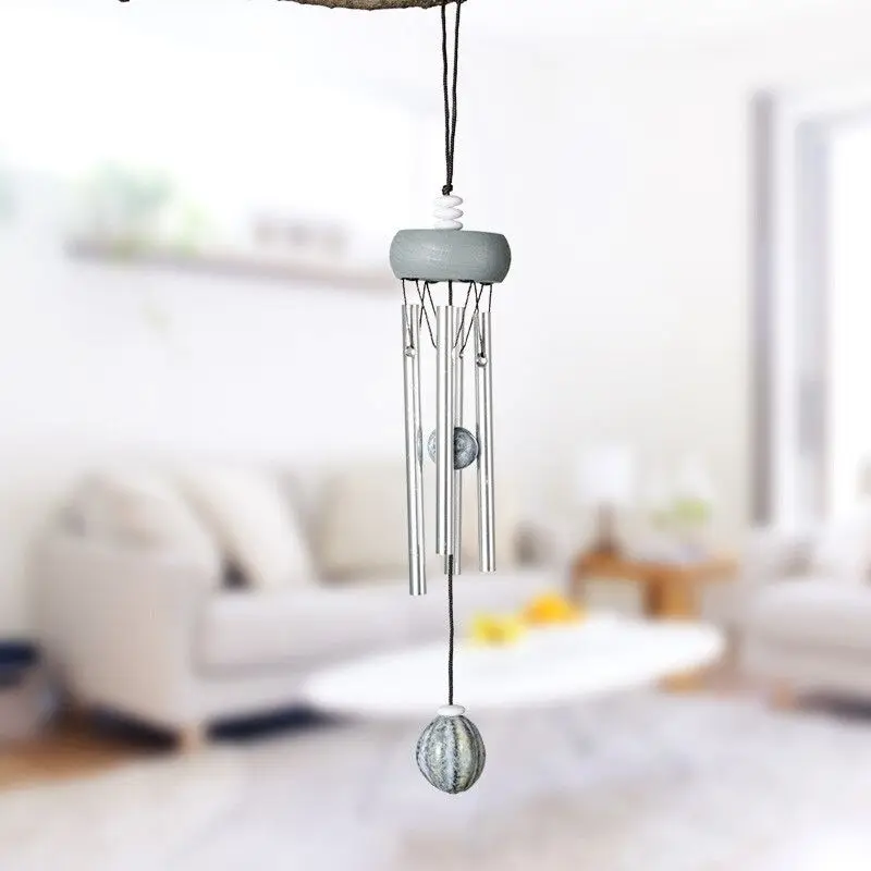 Mini Solid Wood Aluminum Rod Metal Wind Chime Small Fresh Home Decoration Pendant Door Gift Car