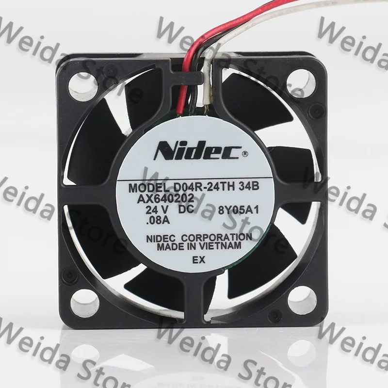 

4CM cooling fan Nidec DC 24V 0.08A 4015 hydraulic bearing three-wire 40X40X15MM large air volume D04R-24TH 34B