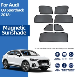 For Audi Q3 Sportback MK2 2019-2024 Magnetic Car Sunshade Shield Front Windshield Curtain Rear Side Baby Window Sun Shade Visor