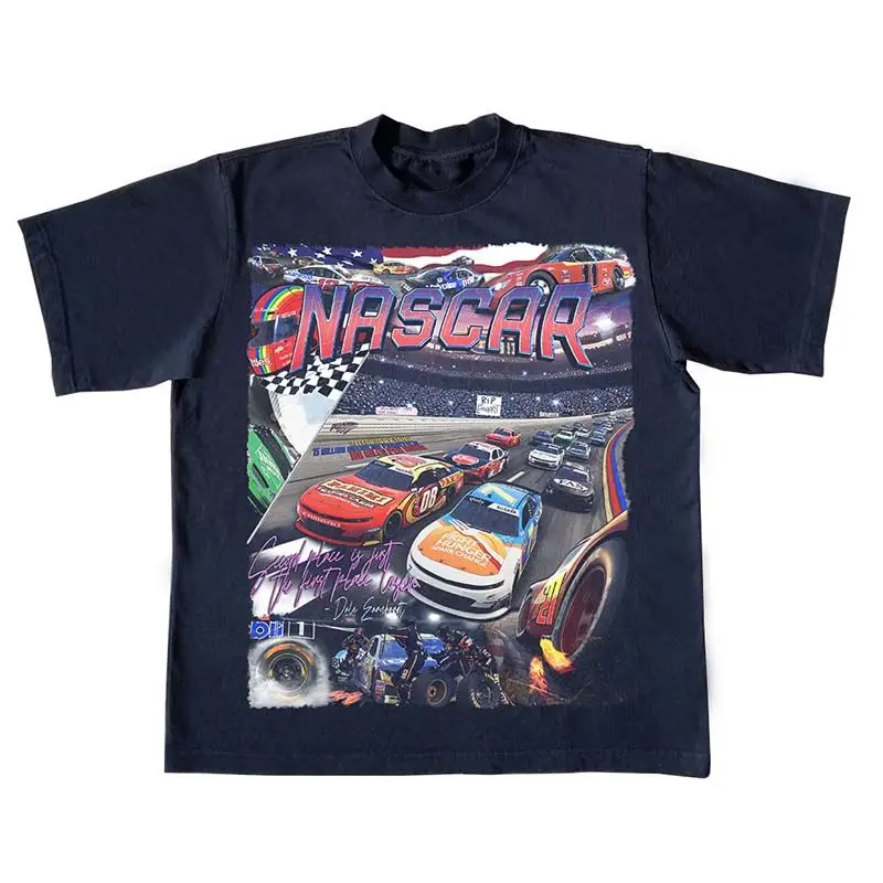 

The Nascar Tee American Trend Cotton Breathable Crew Neck Couple Shirt
