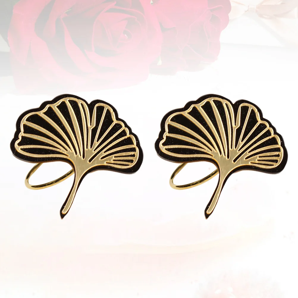 

4Pcs Napkin Rings Leaves Napkin Buckles Elegant Party Table Decoration Wedding Christmas Dinner