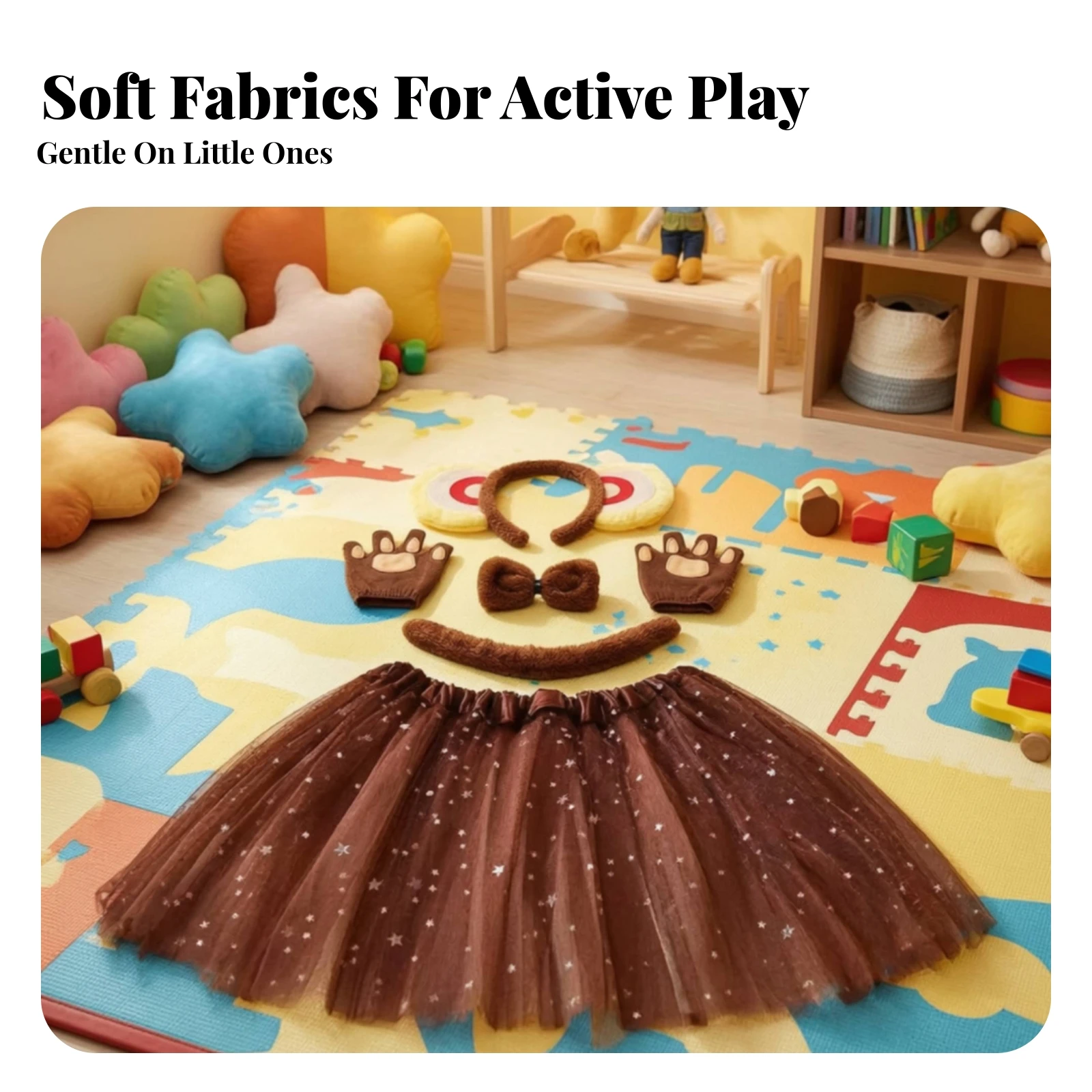 Animal Costume Set Stretchy Animal Dress-up Kit Costume Set with Headband Fingerless Soft for Children, Halloween, Cosplay