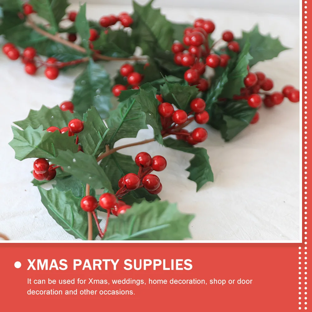 

Artificial Red Berry Garland Christmas Simulation Rattan Hanging Vine Decor For Xmas Party Supplies Home Festival Scene