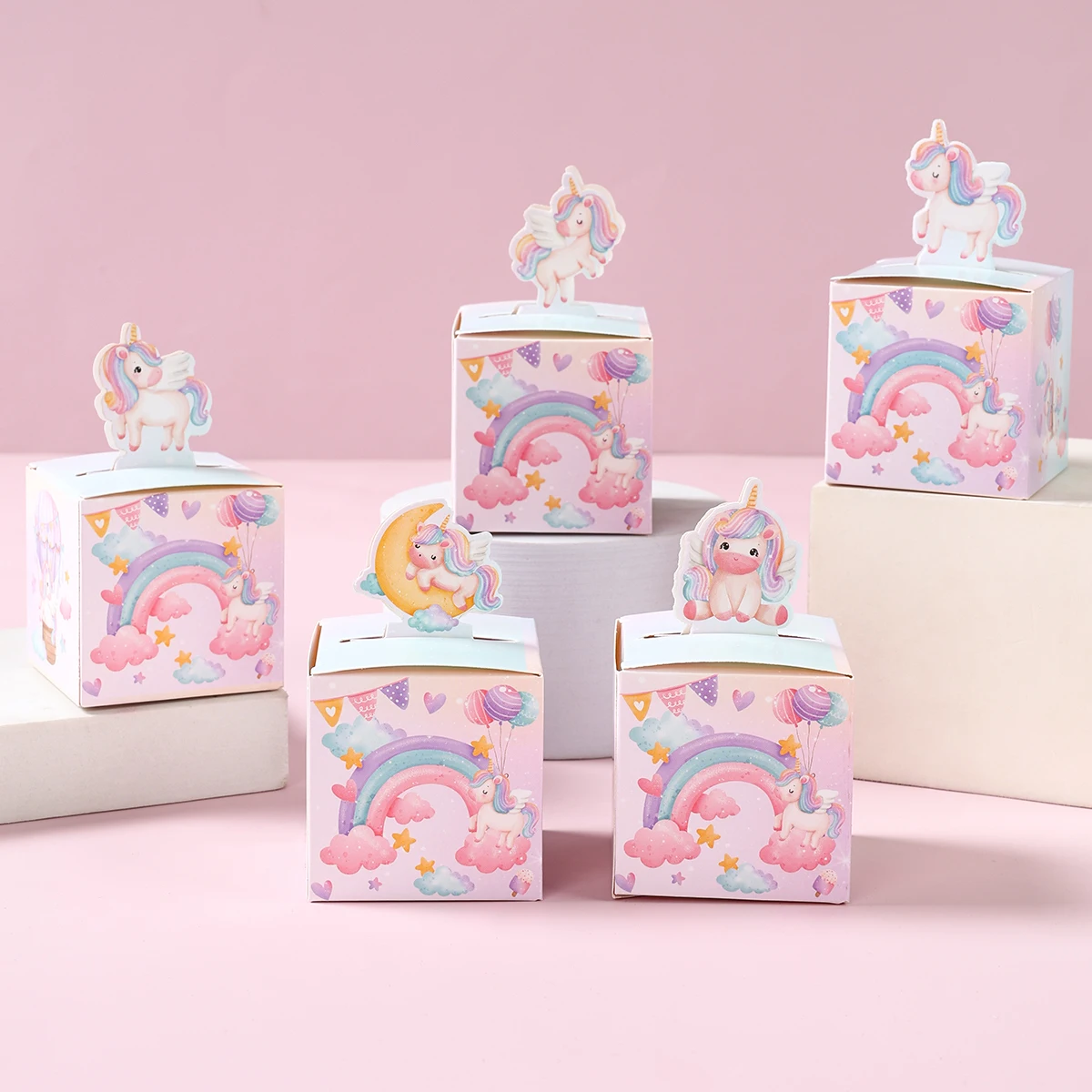 Unicorn 3D Paper Candy Boxes Gift Packing Box Unicorn Theme Party Decoration Kids Wedding Baby Shower Party Supplies Favors