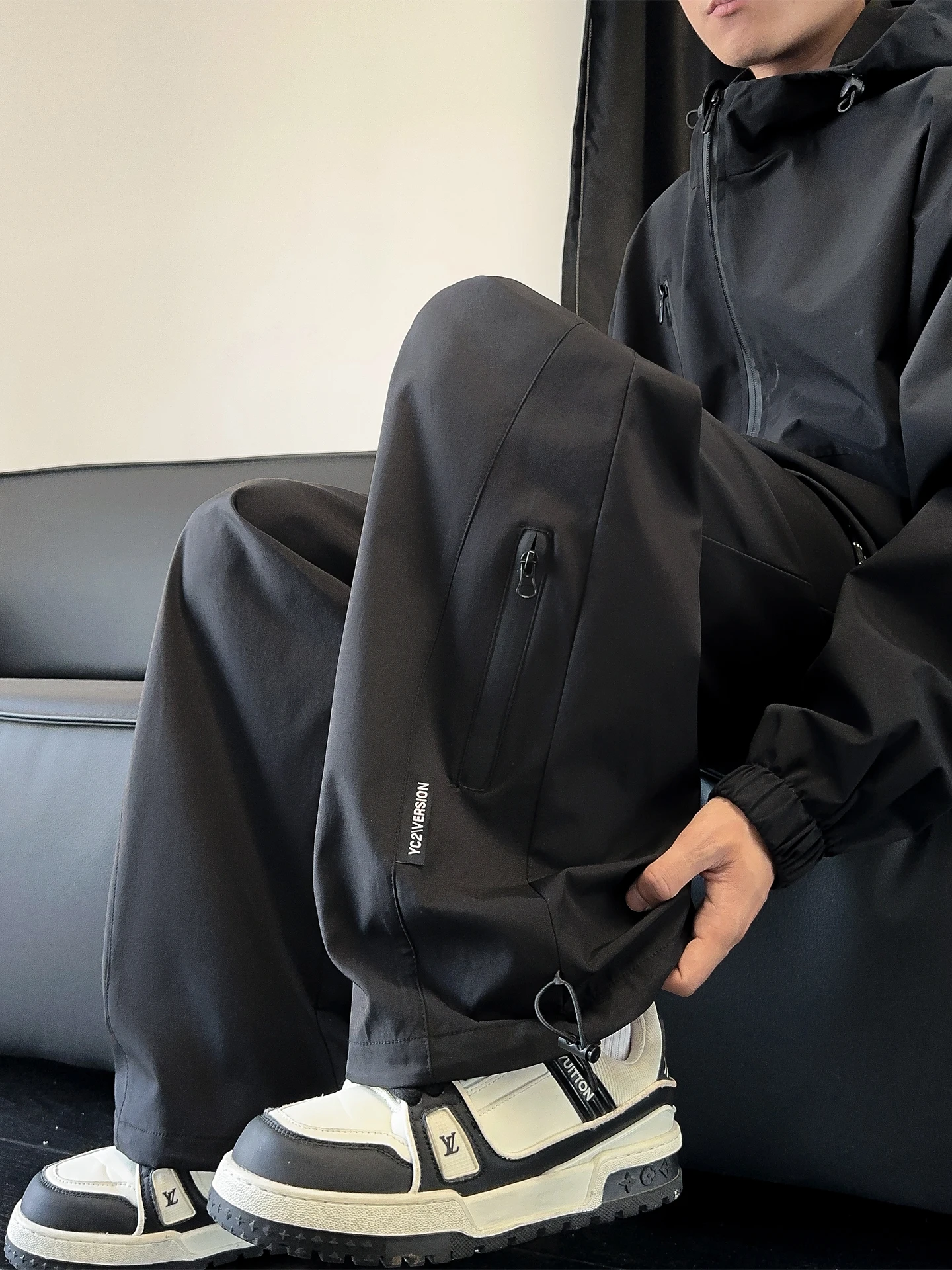 

Мужские походные брюки для активного отдыха, весна 2026, водонепроницаемые, с подкладкой, повседневные, прямые, свободного кроя, из полиэфирного волокна, не мнущиеся