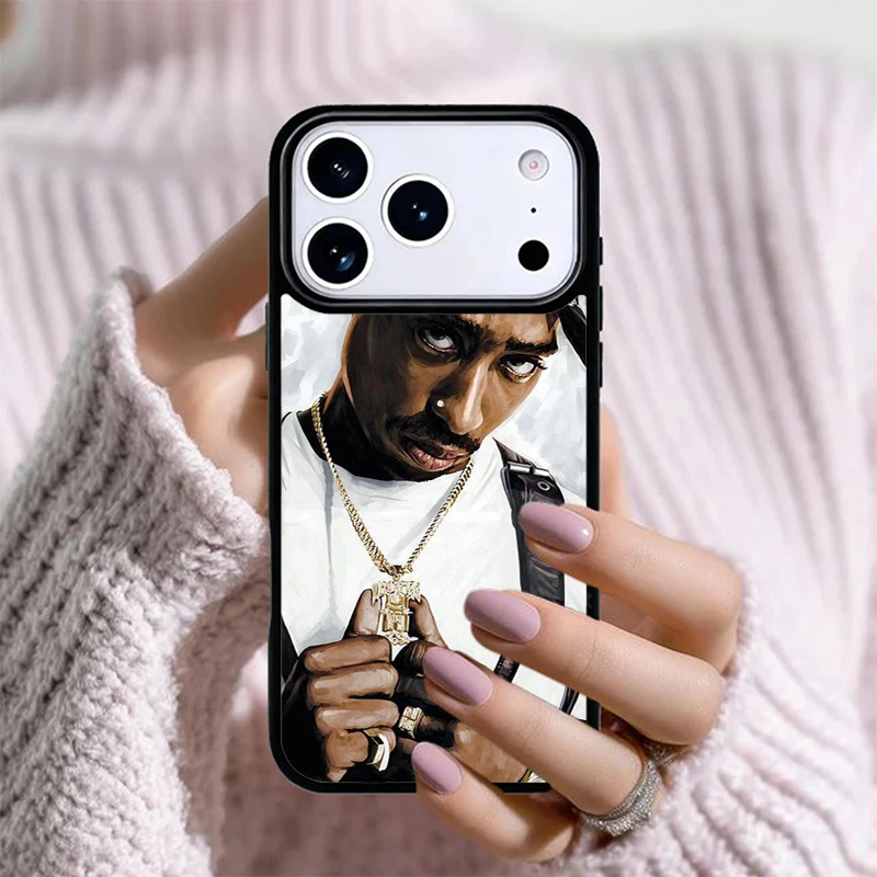 Capa de Celular 2pac Tupac Shakur Rap Rapper para iPhone 17 Air 16e 15 14 13 Pro Max 12 11 X XR XS SE2020 6 8 7 Plus ﻿ ﻿ ﻿ ﻿
