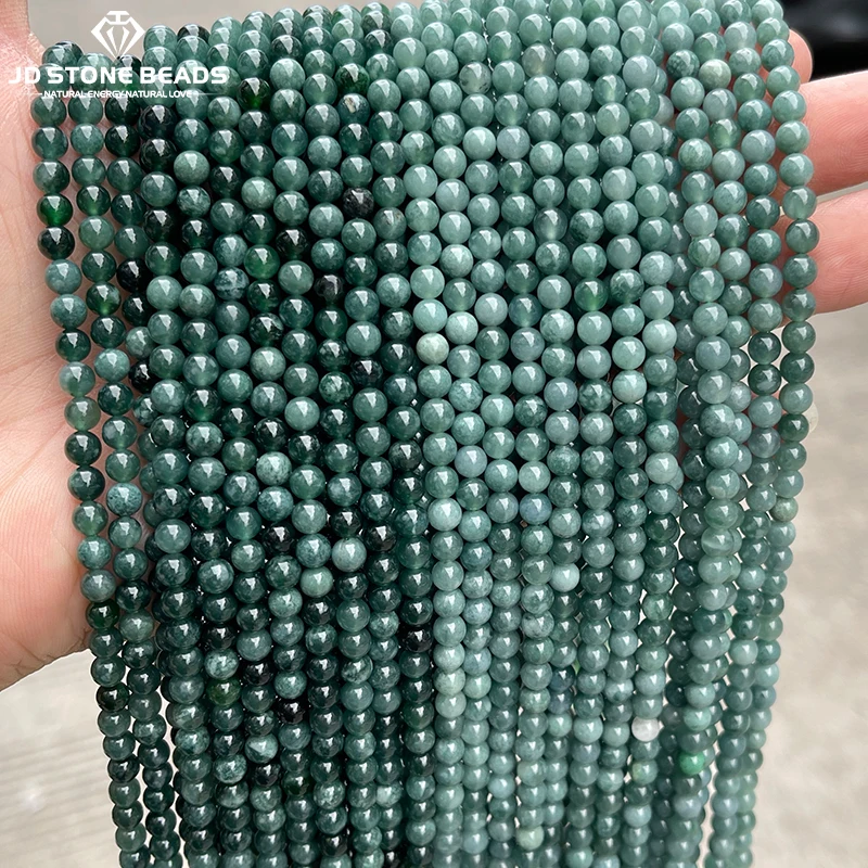4mm Natural Stone Guatemala Jadeite Bead Round Loose Spacer Beads for Jewelry Making DIY Bracelet Necklace Accessory Wholesale