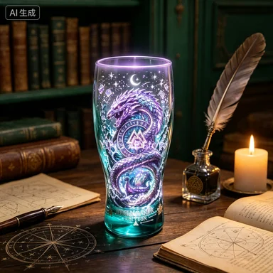 Viking Jormungandr Glass Cup Norse Mythology World Serpent Ragnarok Edition Beer Mug Pagan Gift for Viking Lovers Drinkware