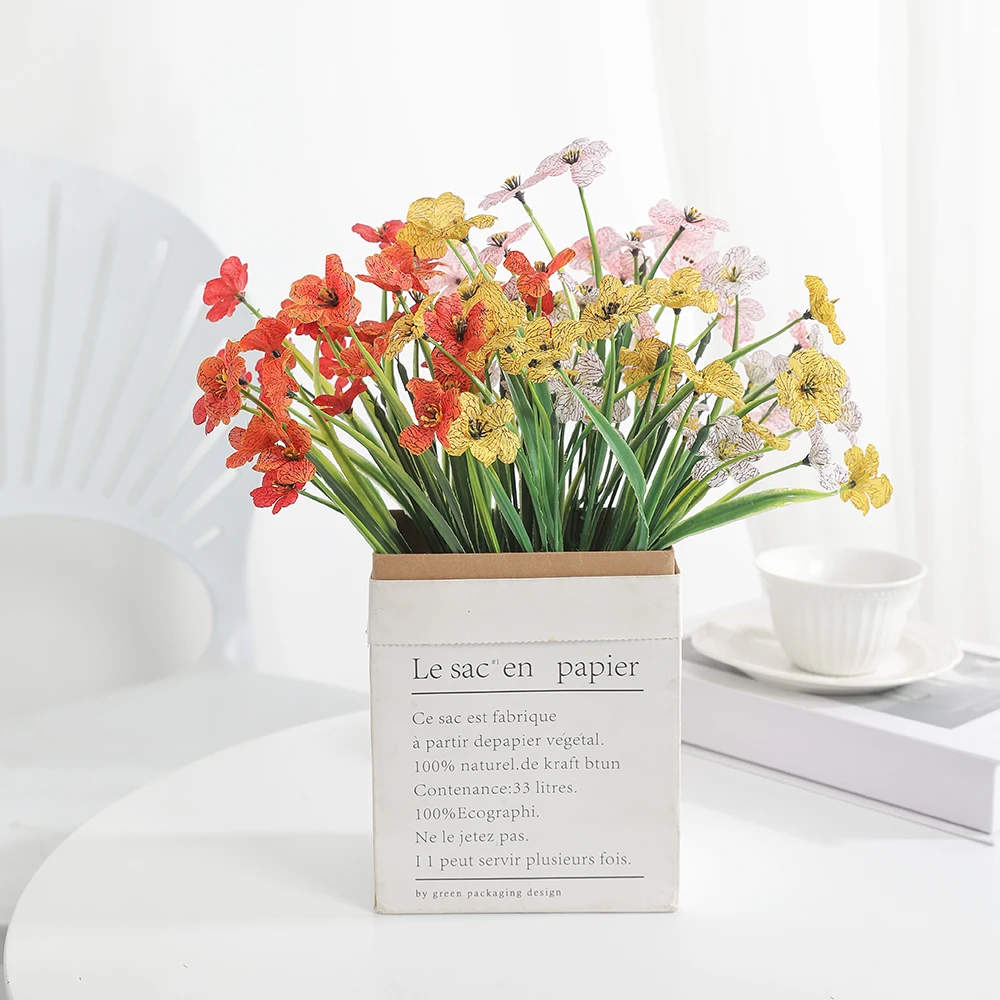 1/2 قطعة باقة الزهور الاصطناعية 32 سنتيمتر الزهور وهمية للمنزل ديكور حديقة الديكور في الهواء الطلق زهرية بونساي حلية اكسسوارات