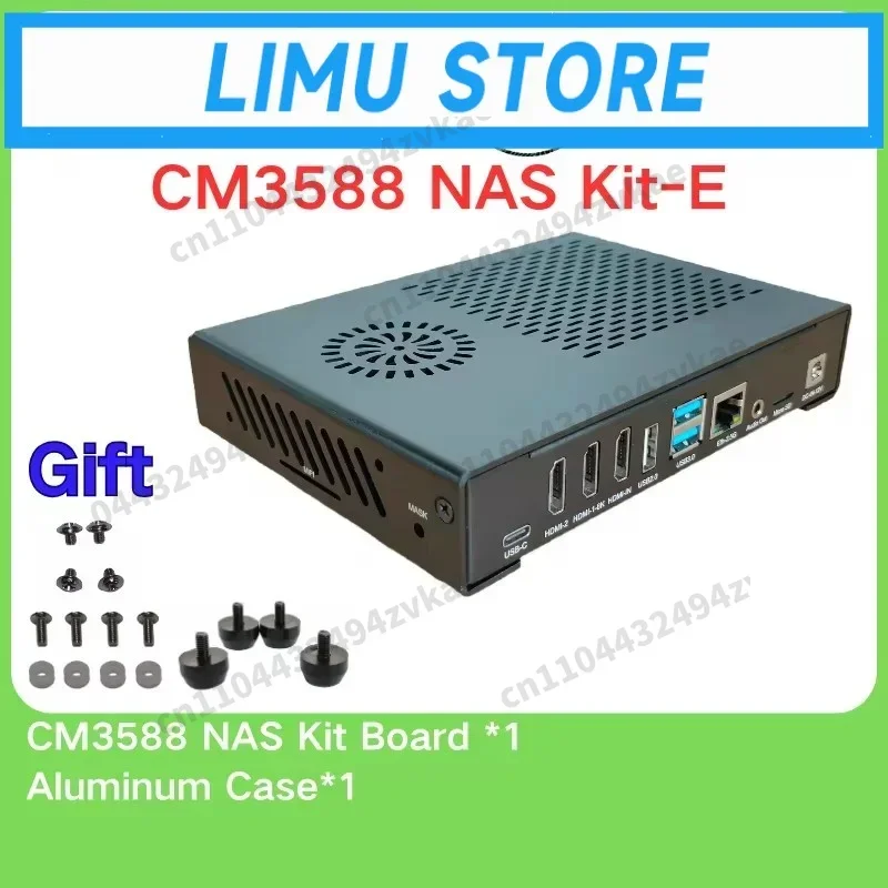 RK3588 CPU Development Demo Core Board 4xPCIe3.0 4K/8K 4 NVMe HDMI IN Case，FriendlyELEC CM3588 Plus NAS Kit SDK 2.5Gbps Rockchip
