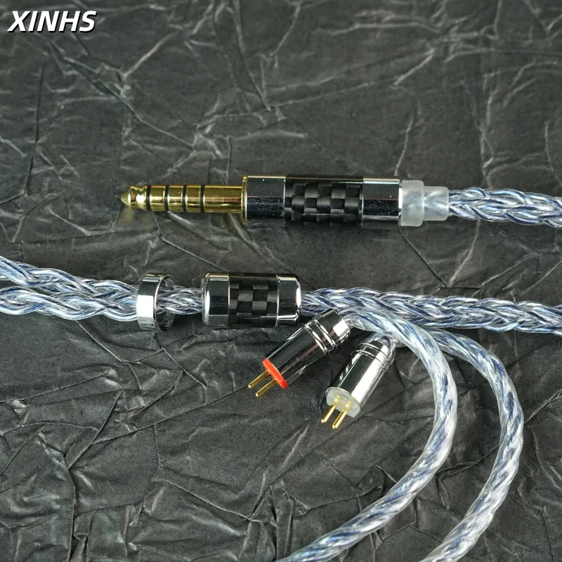XINHS F22 8-Core Chenshuang Single Crystal Copper versilbertes Light Black Ink Kopfhörer-Upgrade-Kabel IE900/MMCX – Detail 4