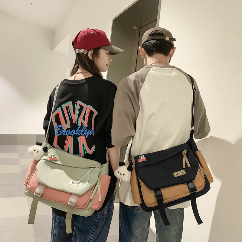 Fashion Buckle Flip Bag For Women 2023 Panelled Japanese Cute Girl Crossbody Bag Large Capacity Student Shoulder Bag Female Bags