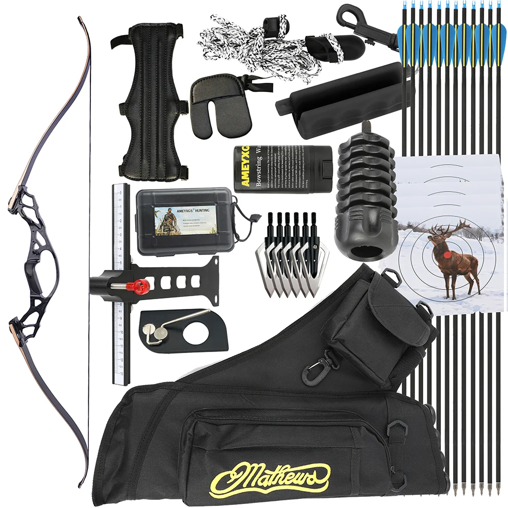 

Archery 30-60 Lbs Recurve Bow Set 62Inch Right Hand Takedown Split Removable Hunting Target for Outdoor Shooting Accessories
