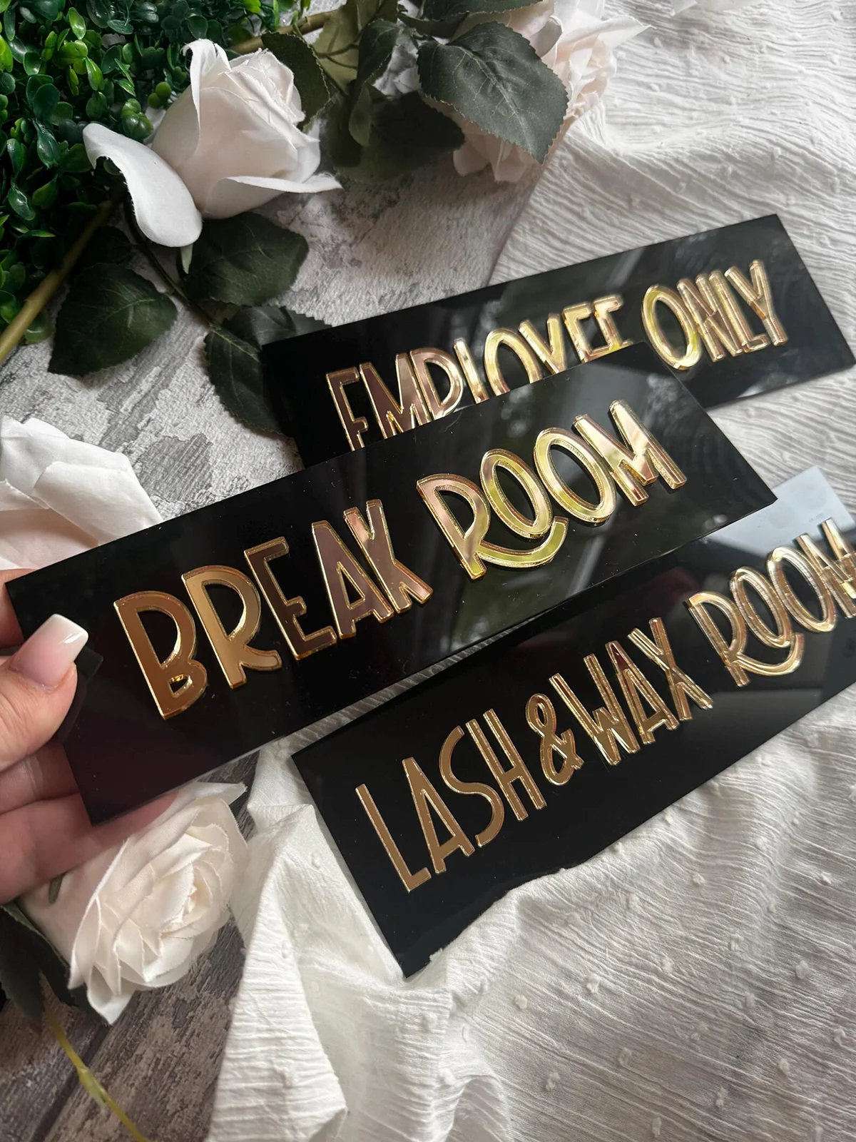 مخصص الأعمال الصغيرة لافتات الاكريليك لافتة للباب ثلاثية الأبعاد قطع الليزر لوحة الباب صالون غرفة العلاج تسجيل علامة مكتب شخصية #3