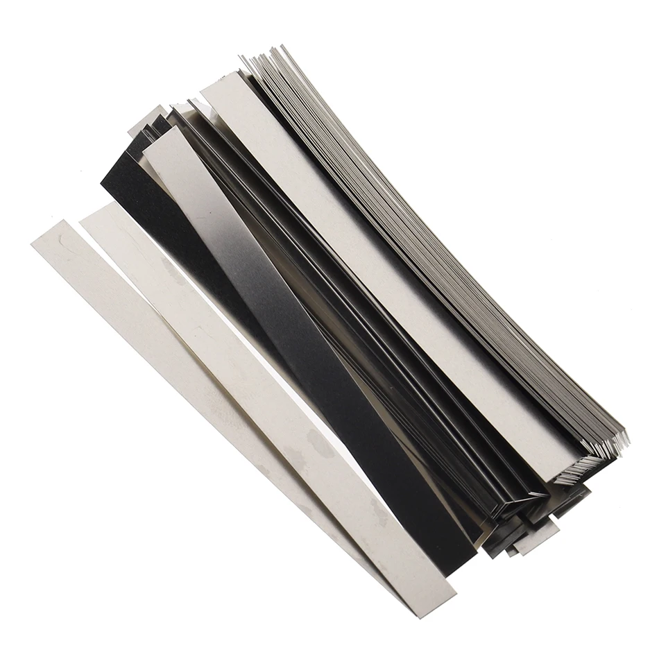 100pcs/lot  0.15mm x 7mm x 100mm Quality low resistance 99.96% pure nickel Strip Sheets for battery spot welding machine