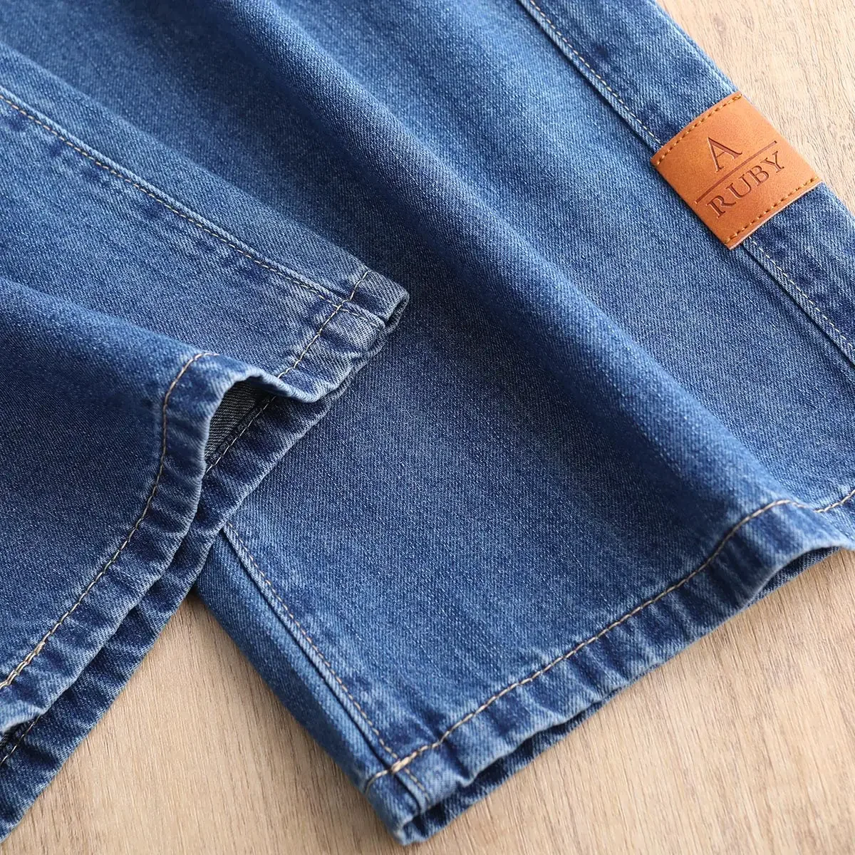 Modiis Yao-Jean à jambes larges pour femmes, pantalon en denim, taille haute, à la mode, décontracté, droit, FjLong, 2024