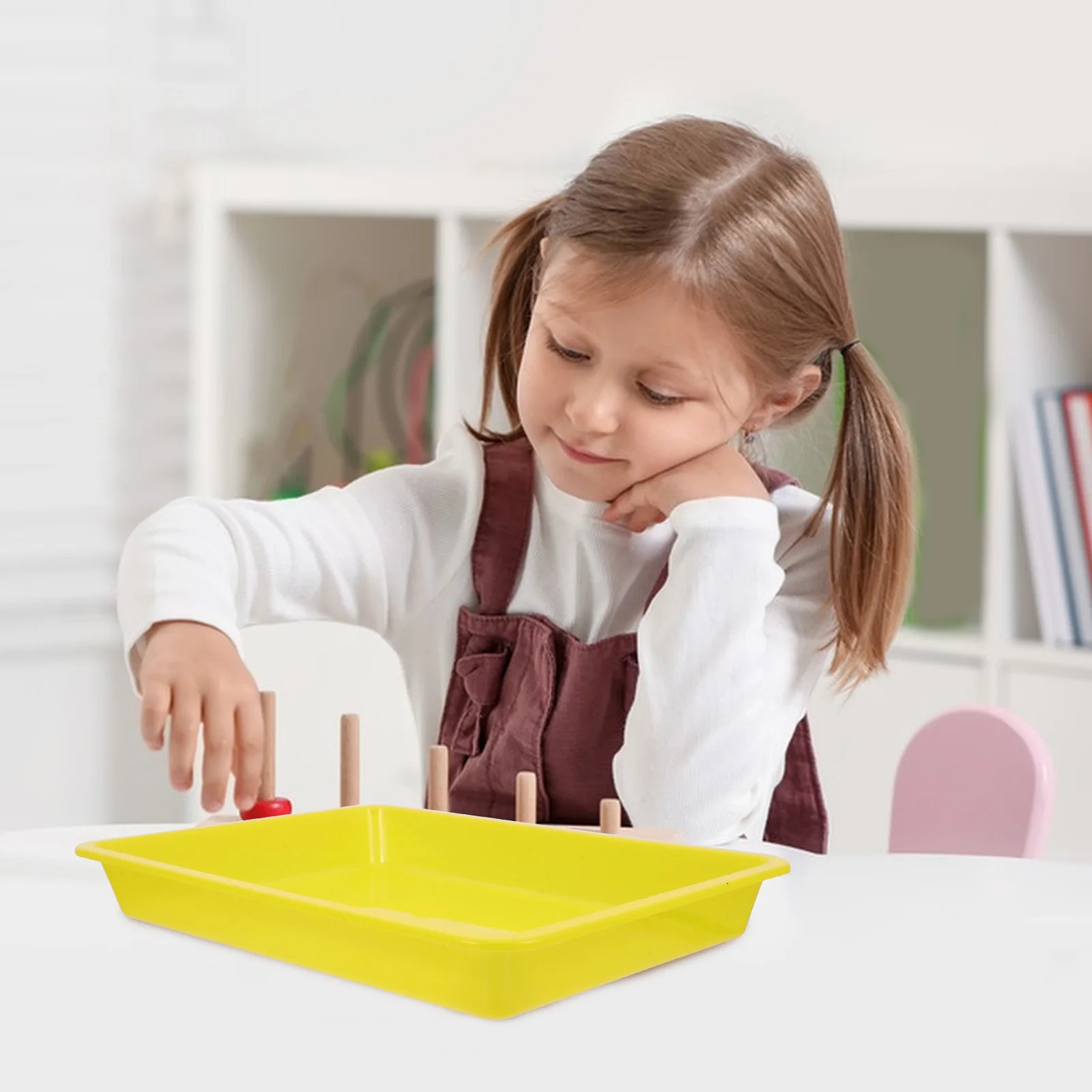 

4pcs Colorful Multi-functional PP Plastic Trays Storage Organizer Stationery Sand Art Craft Serving Classroom for Kindergarten